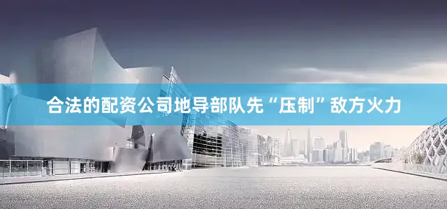 合法的配资公司地导部队先“压制”敌方火力